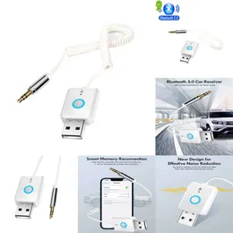 2024 Bluetooth -mottagare sändare med USB -adapter 3,5 mm Jack Bluetooth Ljudmottagare för bil 5.0 biltillbehörssats