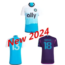 2024 Charlotte Soccer Jerseys FC Home Away Fans Player Version Copetti Football Shirt 24 25 Men Kids Kit Bronico Vargas Bender Tuiloma Malanda Home Away 999