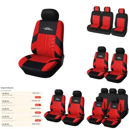 Car Front Red Seat Covers Full Set Black Universal Golf 5 for Mercedes W203
