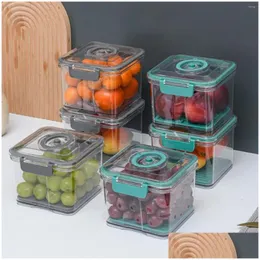 Storage Bottles Jars Food Container Transparent High Capacity Good Sealing Vacuum Refrigerator Fresh-Kee Box With Lid Household Dr Dh0Wf