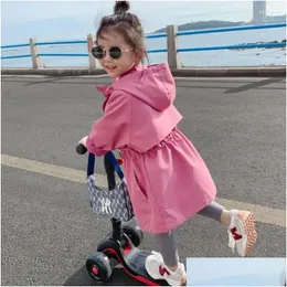 Jackor Spring Autumn Children Clothing Korean Style Windbreaker Jacka Baby Girls Coat Kids Tops 2-8ears Drop Delivery Maternity Out Otfg8