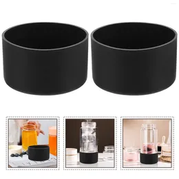 Copos de vinho 2 pcs capa inferior silicone antiderrapante copo manga esporte garrafa de água bota 12-24 oz sílica gel isolante