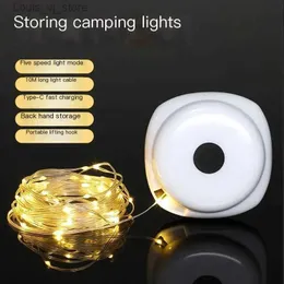 LEDストリング充電可能なストリングライトクリスマスウェディングデコレーションランタン10mストリップ屋外キャンプテントキャノピーガーデンヤードスターランプYQ240401