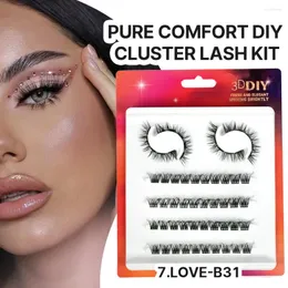 رموش كاذبة مختلطة رمش DIY 3D Fiux Mink Mink Lashes أكثر ليونة جدا طبيعية القابلة لإعادة الاستخدام