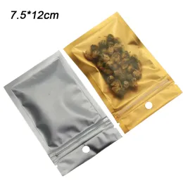 Matte Clear Sivler Golden Zipper Package Bags Plastic Aluminium Foil Bag Bag Food Food Bag قفل قابلة للحرارة قفل Mylar Bagouch 200pcs zz