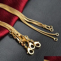 Catene 2021 1Mm Collana in oro sterling Sier Snake Moda Catena fai da te 18 20 22 24 pollici Lunghezza personalizzata Nave veloce Consegna a goccia Gioiello Dh0Qf