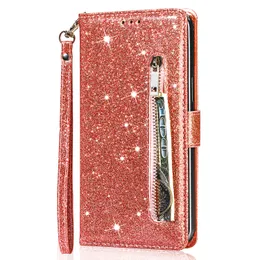 Telefonfodral för Redmi Note 13 12 13C 12C Xiaomi 13 POCO C65 C55 11A Pro Plus 4G 5G Wallet Leather Glitter Case Luxury Crystal Bling