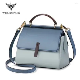 Evening Bags WILLIAMPOLO Luxury Bag Women Leather Shoulder Flap Fashion With Top Handle Crossbody Torebka Damska PL209128