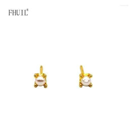 Kolczyki stadnonowe proste dla kobiet dziewczyna perła 925 Srebrna igła złoto Koreański styl trendu biżuteria 2024 Akcesoria ślubne