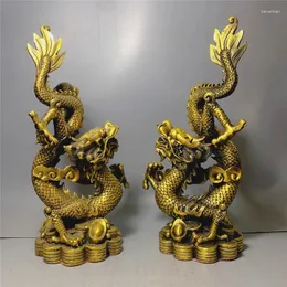 Dekorativa figurer Mässing Money Dragon Yuan Baolong Arts and Crafts Ornament Home Living Room Möbler