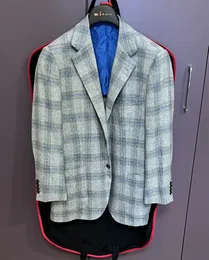 Blazer da uomo Giacca da completo in cashmere autunno e inverno kiton Cappotto da lavoro casual scozzese