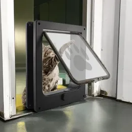 Переноски для кошек Дверной проем для доступа домашних животных Откидная дверь с внутренней рамой 4-сторонний замок с защитой от атмосферных воздействий для собак и поворотным переключателем из АБС-пластика