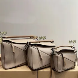 Bolsas de ombro 2023 Designer Bag Genuine Leather Bolsa Ombro Balde Mulher Sacos Puzzle Clutch Totes Crossbody Mini Geometria Quadrado Contraste Cor 432