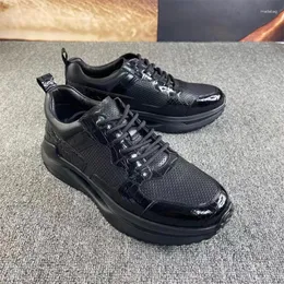 Casual Schuhe Sommer Stil Authentische Krokodil Haut Klar Schwarz Männer Atmungsaktive Turnschuhe Echtes Alligator Leder Männliche Schnürung Gehen