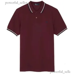 Polo skjorta ny designer affärs t-shirt Fred Perry 2023 mode lyx klassisk sommar bomull örat av vete kort ärmmar och kvinnor halvmåne broderi 992