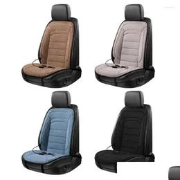 Car Seat Covers Ers 12V Heated Er Electric Heating Cushion Breathable Winter Warmer B36B Drop Delivery Automobiles Motorcycles Interio Ot6Fe