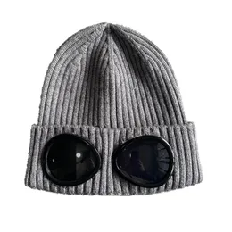 Chapéus lenços conjuntos 7 cores designer outono windbreak gorros duas lentes óculos óculos chapéu cp homens malha máscara facial bonés ao ar livre casual chapéu frio