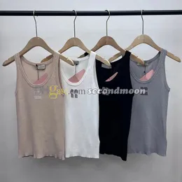 빠른 건조 스포츠 탑 여성 편지 Jacquard Vest U Neck Tanks Top Designer Gym Fitness Wear