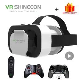 장치 VR Shinecon Casque 헤드셋 가상 현실 안경 3D 헬멧 iPhone 용 Android 스마트 폰 스마트 폰 고글 Viar Mobile 용 3D 헬멧 3D