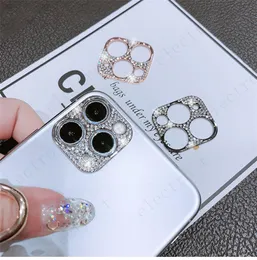 Kameraobjektiv-Schutzhülle Glitzer-Telefonhüllen für iPhone 15 14 Plus 13 12 Mini 11 Pro Max Metallrahmen Diamant-Glitzer-Schutz MQ100