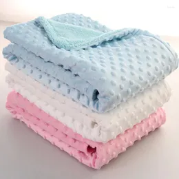 Cobertores 102/76cm Bebê Fleece Cobertor Swaddling Nascido Térmico Macio Sólido Conjunto de Cama Colcha Doce Cor Dormir Cama Suprimentos