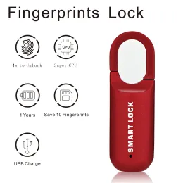 Lock Smart Fingerprint Padlock Keyless USB Rechargeable Fingerprint Lock Mini Small Lock Handbag Cabinet AntiTheft Security Lock