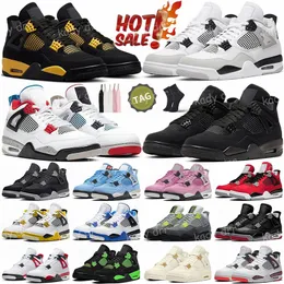 4s Basketballschuhe 4 Military Black Cat Bred Reimagined Yellow Thunder Sail Olive Red Cement White Oreo Cool Grey Seafoam Trainer Männer Frauen Sport Sneakers