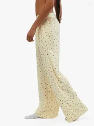 Home Clothing Women S 2 Piece Lounge Pajamas Sets Floral Long Sleeve Crop Top Wide Leg Palazzo Pants Loungewear Sleep Wear Set