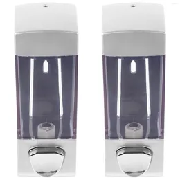 Liquid Soap Dispenser 2pcs Wall-mount Container Shampoo Box Bathroom Washroom Accessories