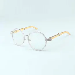 Nya lyxiga runda ram diamantglasögon ram T19900692retro modekorekorativa glasögon ram tempel glasögon gratis dhl leverans