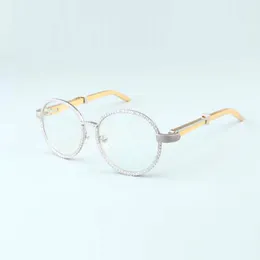 new luxury round frame diamond glasses frame T19900692retro fashion decorative glasses frame metal temples glasses free DHL delivery