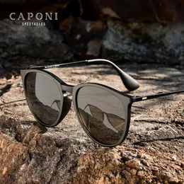 Caponi Classic Sun Shade Men Pochrom polarisierte Sonnenbrille UV400 Schützen Auto Fahren Super Leichtgewicht TR-90 Eyewear BS3102 240320