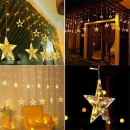 LED Strings 96 LED Star String Strain Window Light Light Lights for Wedding Party Decor Halloween Decoration YQ240401