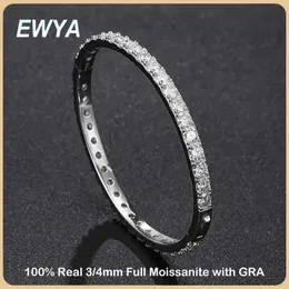 Chain Ewya Sparkling D Color 3/4mm All Molybdenum Silica Womens Tennis Armband 925 Silver Plated 18K Diamond Chain Armband Q240401