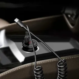 1 м 5A кабель для быстрой зарядки типа C 3A Micro USB пружинный автомобильный USB-кабель для Samsung Xiaomi Redmi POCO Huawei Honor аксессуары для телефонов