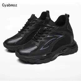 Sapatos casuais estilo para homens 8cm 10cm altura interna aumentando confortável esportes super salto alto tênis masculinos