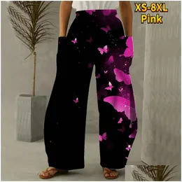 Yoga Outfit New Colorf Butterfly Breathable Pocket Pants Design Printed Casual Sports Sweatpants Drop Delivery Outdoors Fitness Suppli Ot2Lg