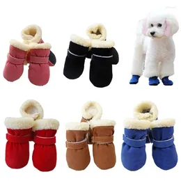 Dog Apparel 4PCS Winter Warm Shoes Puppy Rain Snow Booties Footwear Pet Waterproof Anti-Slip Thick Boots Chihuahua Yorkie Poodle