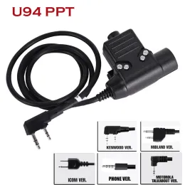 Zubehör Taktischer U94 PTT Headset -Adapter für Kenwood Icom Midland Motorola Talkabout Radio Headphone PTT Plug Walkie Talkie Connector