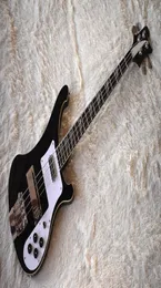 Factory Black Electric Bass Guitar with 4 StringsChrome HardwareWhite PickguardHigh QualityCan be Customized7630695