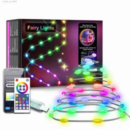 LED String Tuya Akıllı Nokta Deri Dize Işıkları Tuka Wifi Phantom Işık Noel Günü Parti Dekorasyon Lambası YQ240401