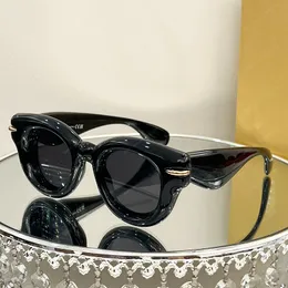 Tasarımcı Güneş Gözlüğü Kadınlar için Lüks Kalite LW40118 Yuvarlak Çerçeve Gözlükler tıknaz plaka çerçeve üst stil erkekler moda güneş gözlüğü açık UV koruma orijinal kutu