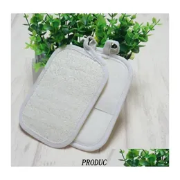 Banyo Fırçaları Süngerler Yıkıcılar 10x15cm Peeling Loofah Pads Scrubber Sünger Doğal Luffa ve Terry Bez 4 x 6 Toptan Damla Deli DHS8E