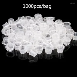 زجاجات التخزين 1000pcs S/M/L البلاستيك القابل للتصرف في Microblading الوشم الكؤوس الدائمة مكياج ملحقات حاوية حاوية الحاوية