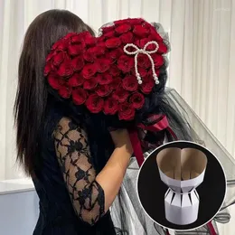 Confezione regalo 5 pezzi di carta da regalo per fiori Bouquet Stereotipo Confezione Scatola a forma di cuore Forniture per decorazioni per feste di matrimonio