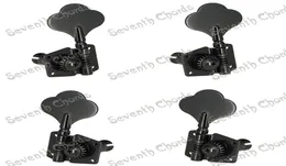 A Set 4 Pcs Black Open Gear Bass String Tuners Tuning Pegs Keys Machine Heads for Electric Bass Guitar5570482