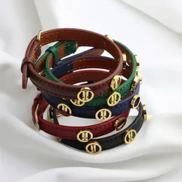 Круглый браслет с полыми буквами Регулируемый кожаный браслет Женский мужской модный ремешок для часов Браслет Модная петля на запястье Повседневный традиционный браслет с подвесками