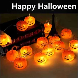 Cordas de led abóbora luzes de halloween 1.5m 10led/3m 20led lâmpada de corda pendurado ornamento para casa bar decoração de festa 2023 novo yq240401