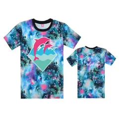 2018 Populära rosa Dolphin Tshirt Men Sport Short Sleeve Printed Hip Hop T Shirt Men Hipster Clothing Tshirt Streetwear Tees Shirt8813244