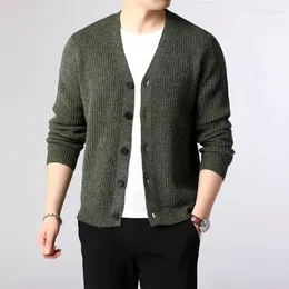 Maglioni da uomo Cardigan lavorato a maglia verde da uomo Taglie forti Manica lunga Bottoni Top Maglieria per ragazzi Maglione lavorato a maglia Capispalla invernale Xxxl